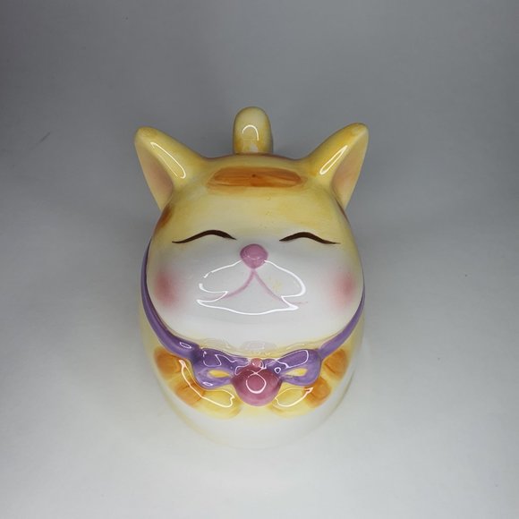 Topsy Turvy Upside Down Yellow Calico Cat Mug - NWT - Picture 5 of 8